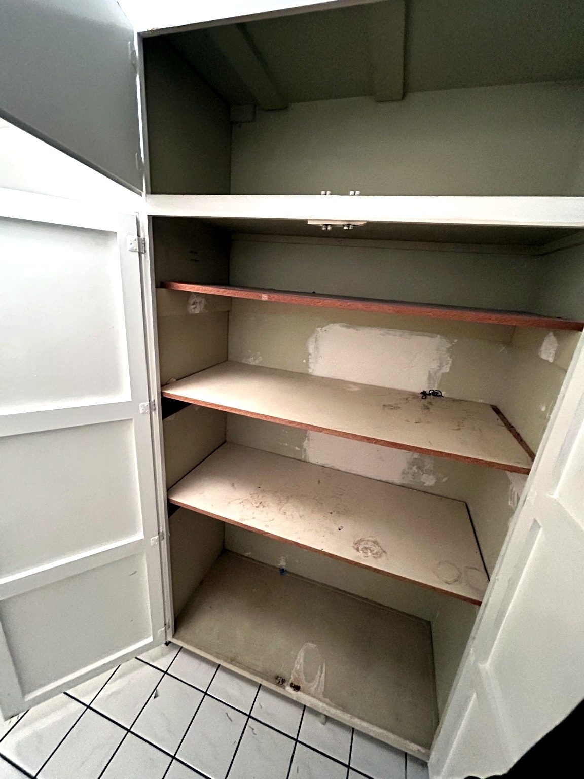 Closet shelves cleared