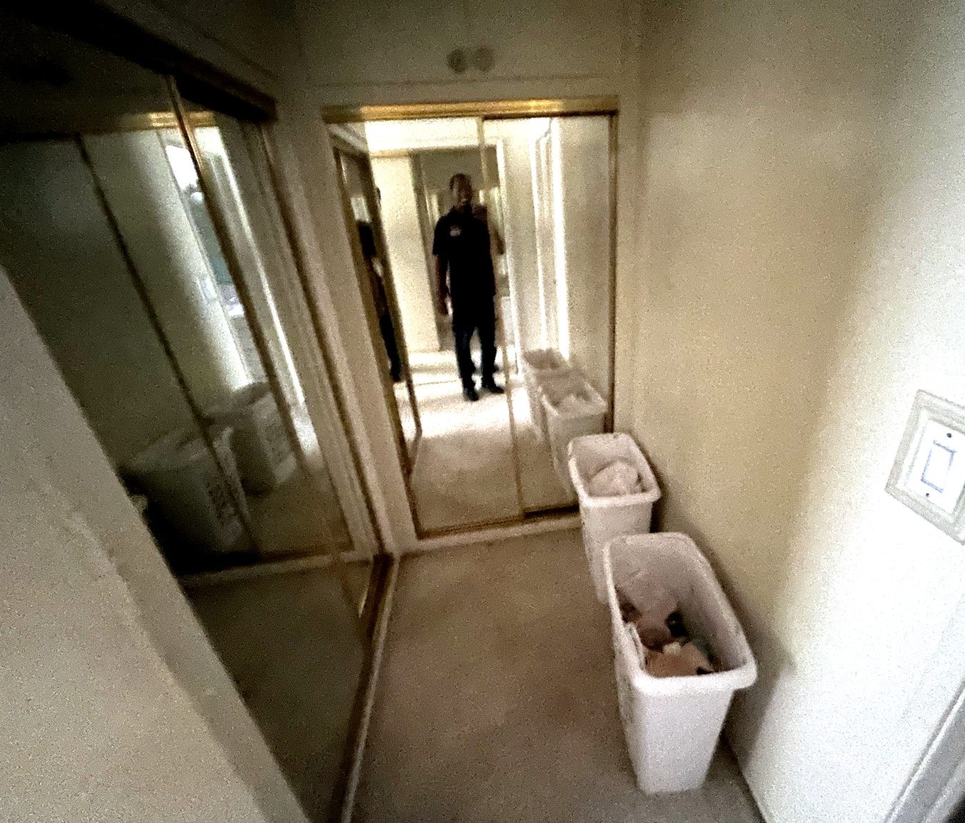 Crew moving through hallway